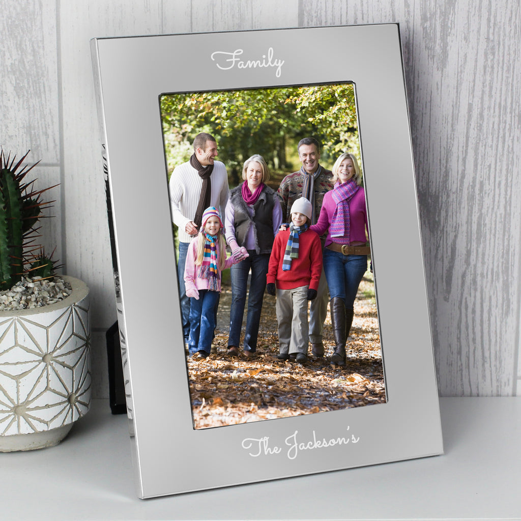 Personalised Free Text Script 7 x 5 Silver Photo Frame - Inspired Creative Gifts