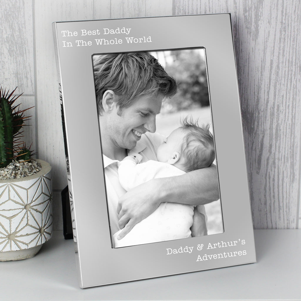 Personalised Free Text 7 x 5 Silver Photo Frame - Inspired Creative Gifts
