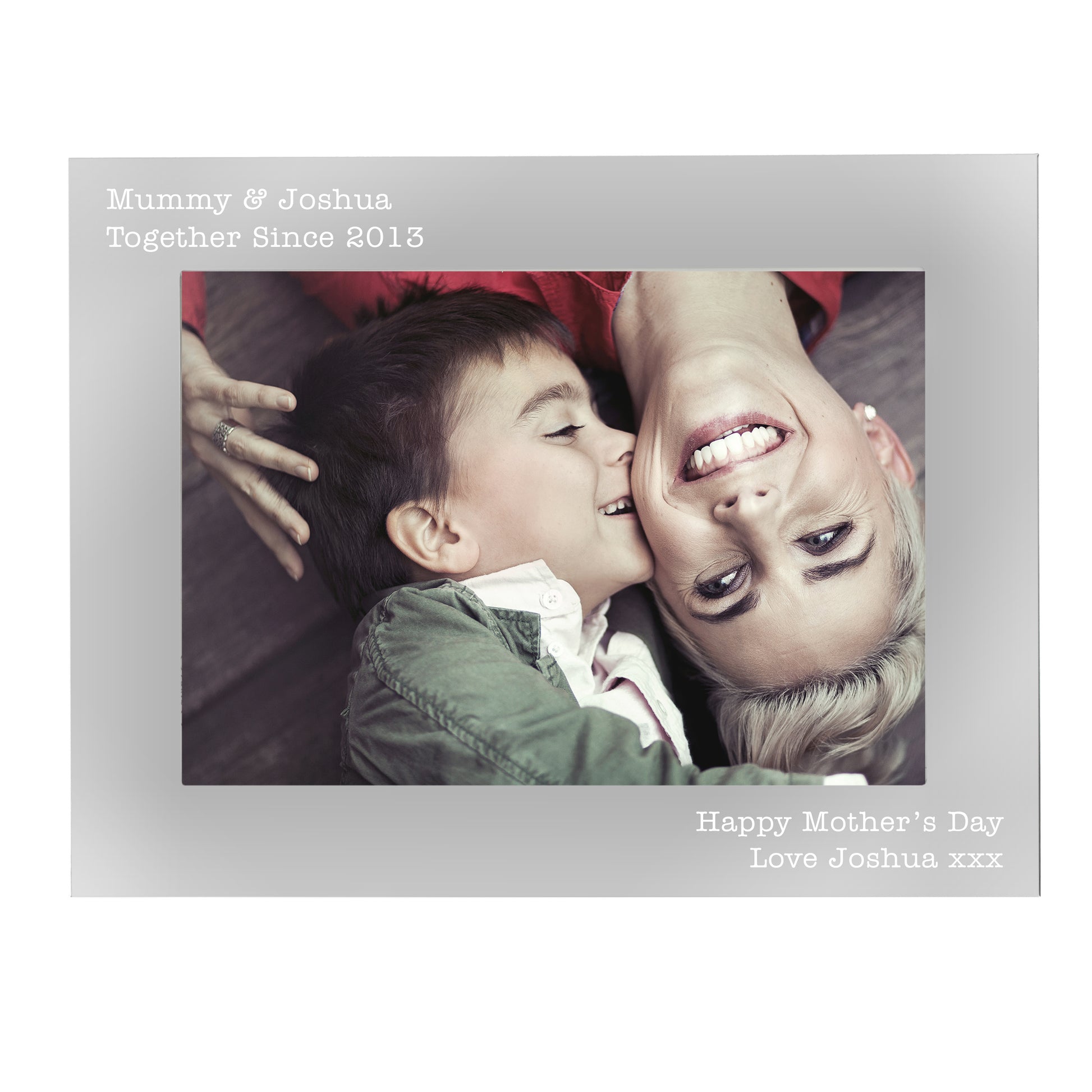 Personalised Free Text 5 x 7 Landscape Silver Photo Frame - Inspired Creative Gifts