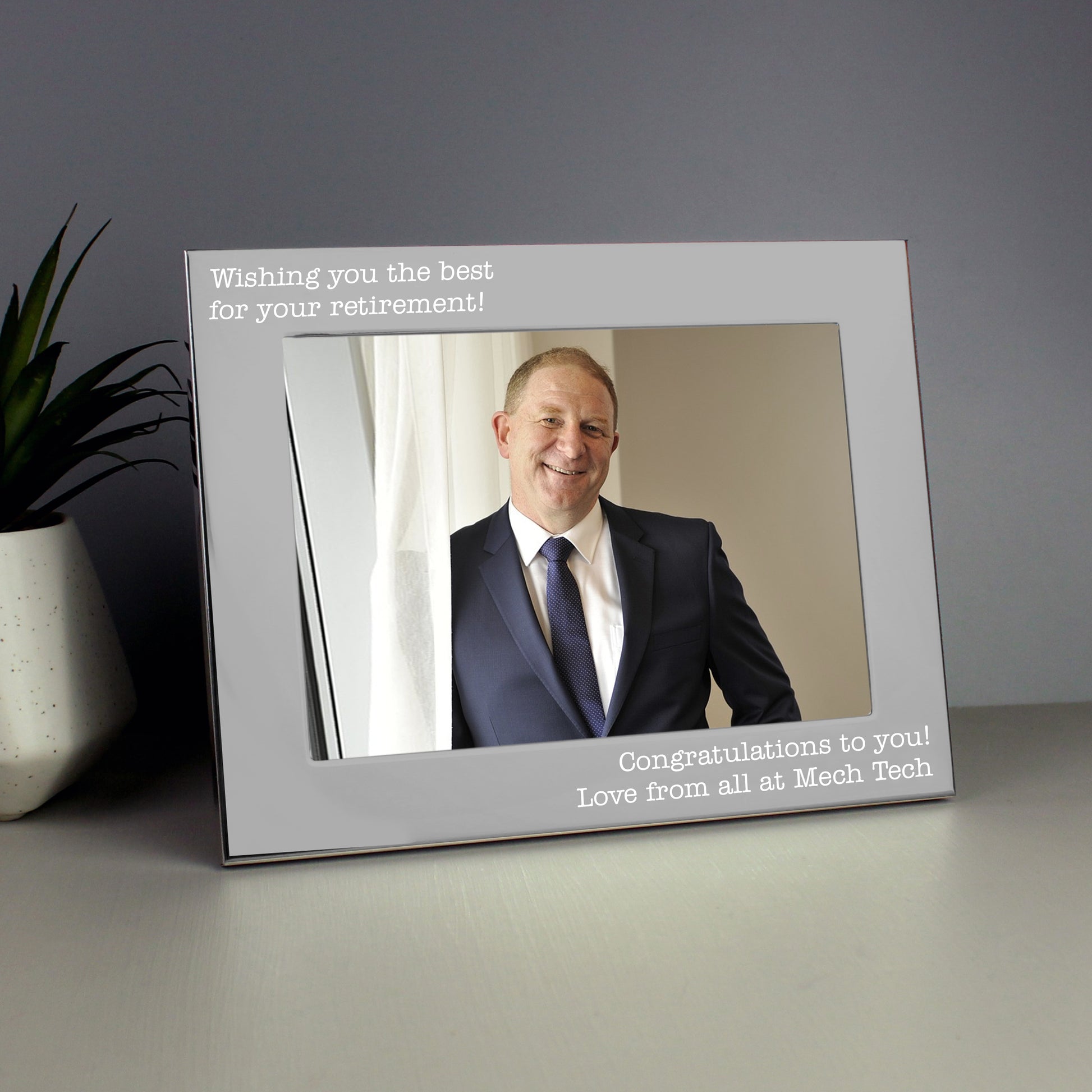 Personalised Free Text 5 x 7 Landscape Silver Photo Frame - Inspired Creative Gifts