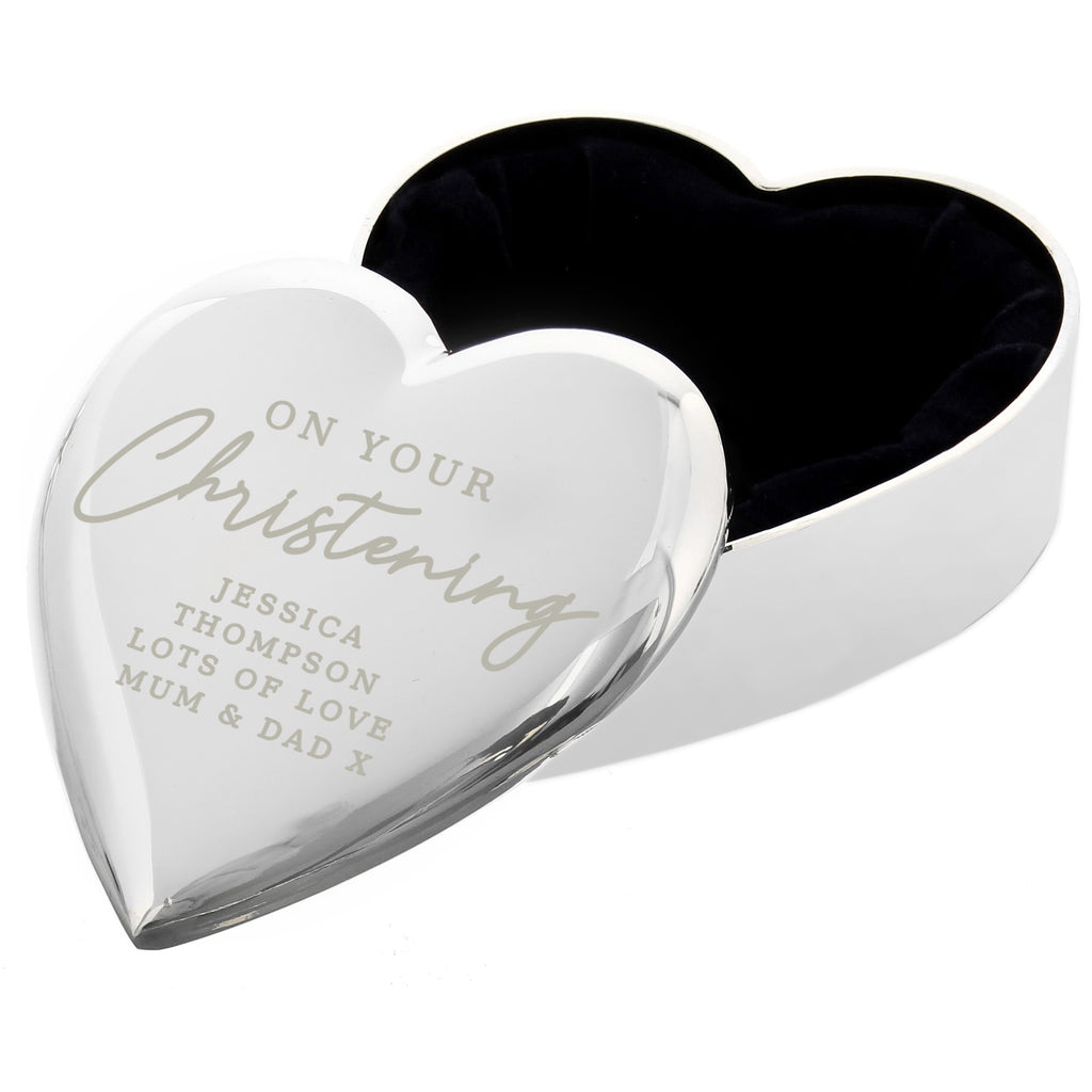 Personalised Christening Heart Trinket Box | Christening Gift