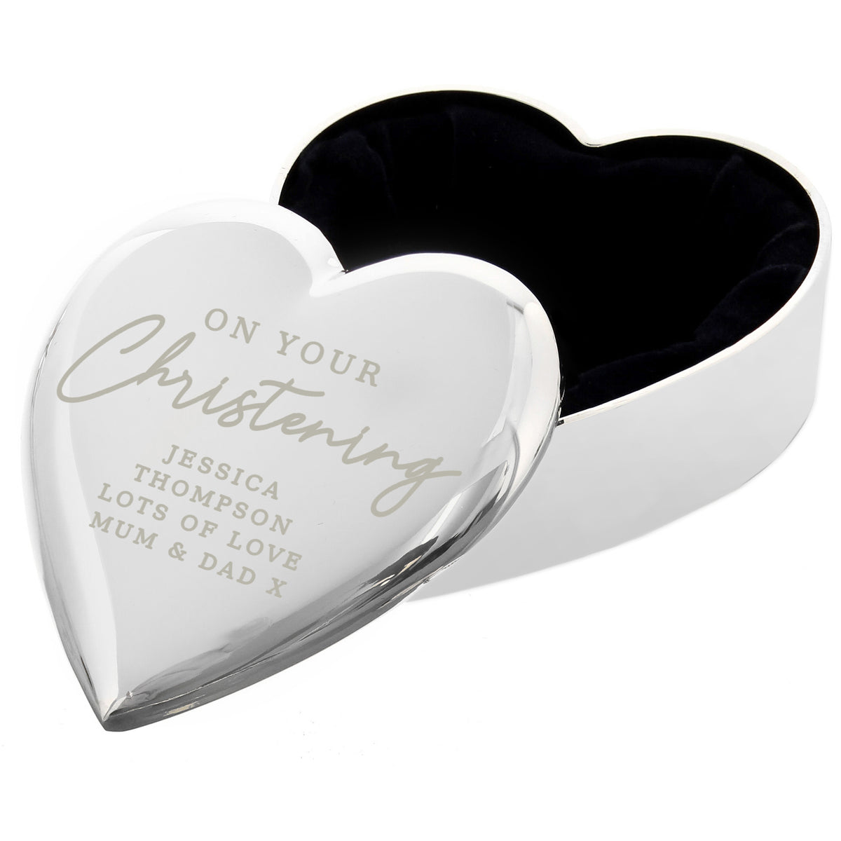 Personalised Christening Heart Trinket Box | Christening Gift