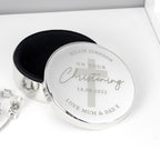 Personalised Christening Round Trinket Box | Trinket, Jewellery & Keepsake Boxes