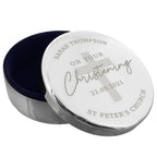 Personalised Christening Round Trinket Box | Trinket, Jewellery & Keepsake Boxes