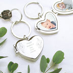 Personalised Floral Heart Photo Frame Keyring | Keyrings