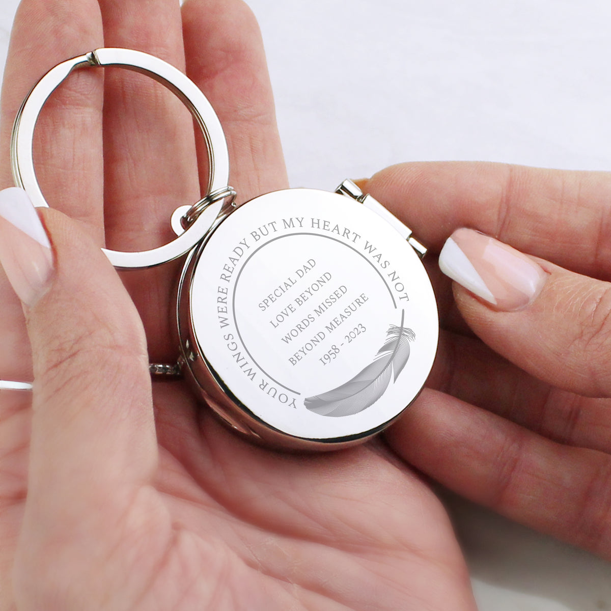 Personalised In Loving Memory Round Photo Keyring | Keyrings | Inspired Creative Gifts