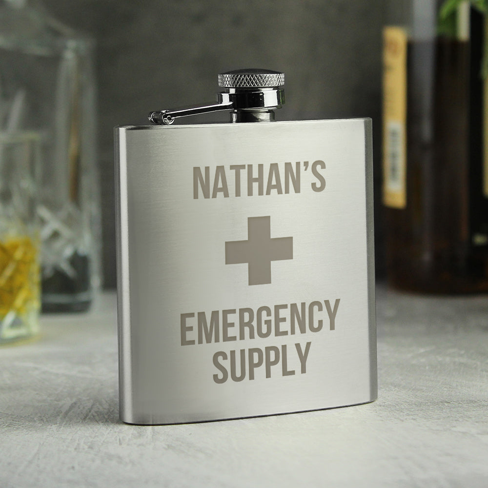 Personalised Emergency Supply Hip Flask - Inspired Creative Gifts