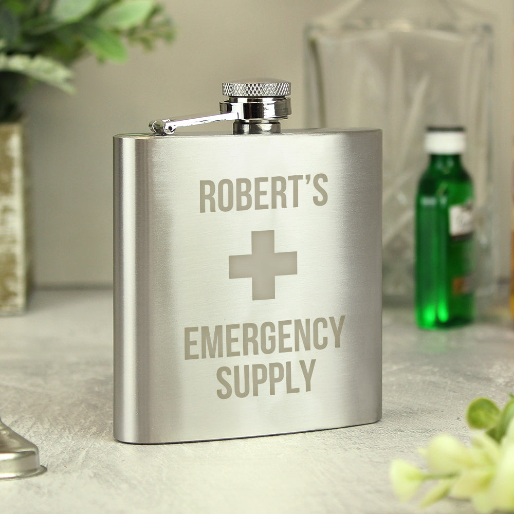 Personalised Emergency Supply Hip Flask - Inspired Creative Gifts