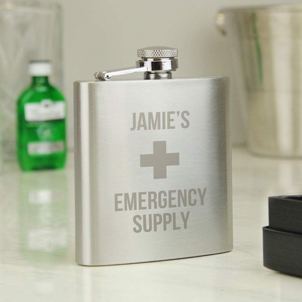 Personalised Emergency Supply Hip Flask - Hip Flask - Inspired Creative Gifts