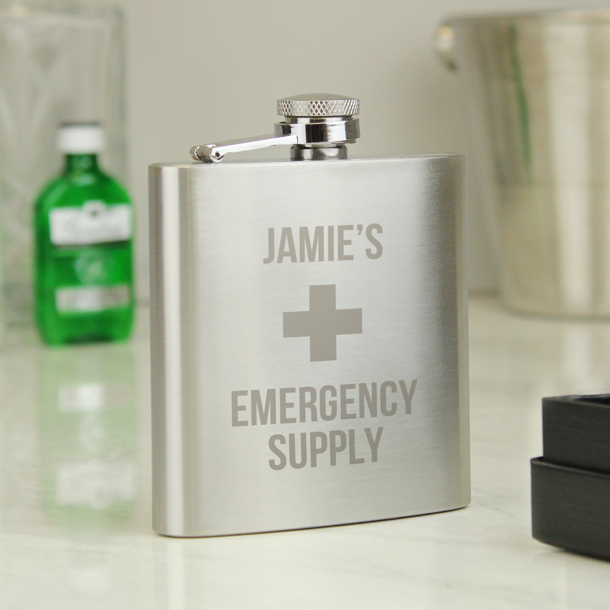 Personalised Emergency Supply Hip Flask - Inspired Creative Gifts