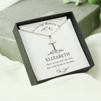 Personalised In Loving Memory Cross Sentiment Necklace and Box for Memorial