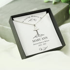 Personalised In Loving Memory Cross Sentiment Necklace and Box for Memorial