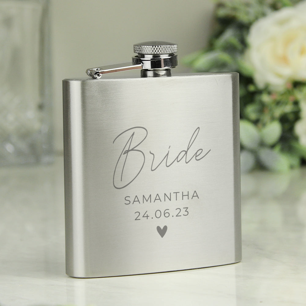 Personalised Free Text Wedding Party Hip Flask | Gift for Him