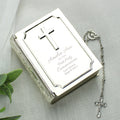 Personalised First Holy Communion Bible Trinket Box with Rosary Beads | Christening Gift