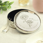Personalised April Birth Flower Round Trinket Box | Gift for Her