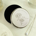 Personalised April Birth Flower Round Trinket Box | Gift for Her