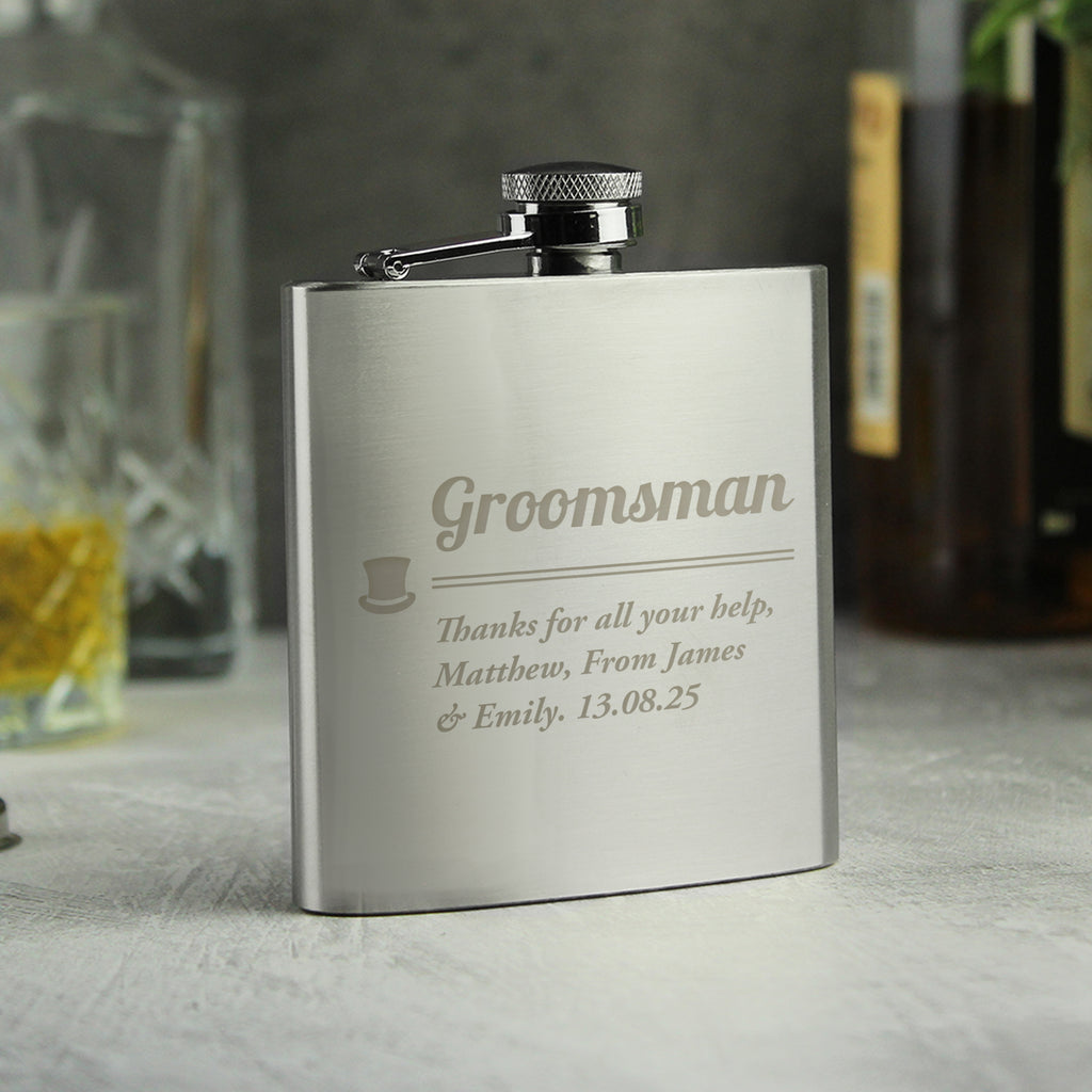 Personalised Groomsman Hip flask | Wedding Gift