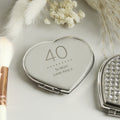 Personalised Birthday Big Age Diamante Heart Compact Mirror | Gift for Her