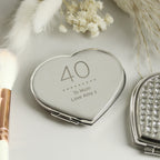 Personalised Birthday Big Age Diamante Heart Compact Mirror | Gift for Her