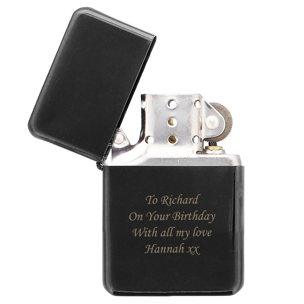 Personalised Engraved Black Lighter for Father's Day