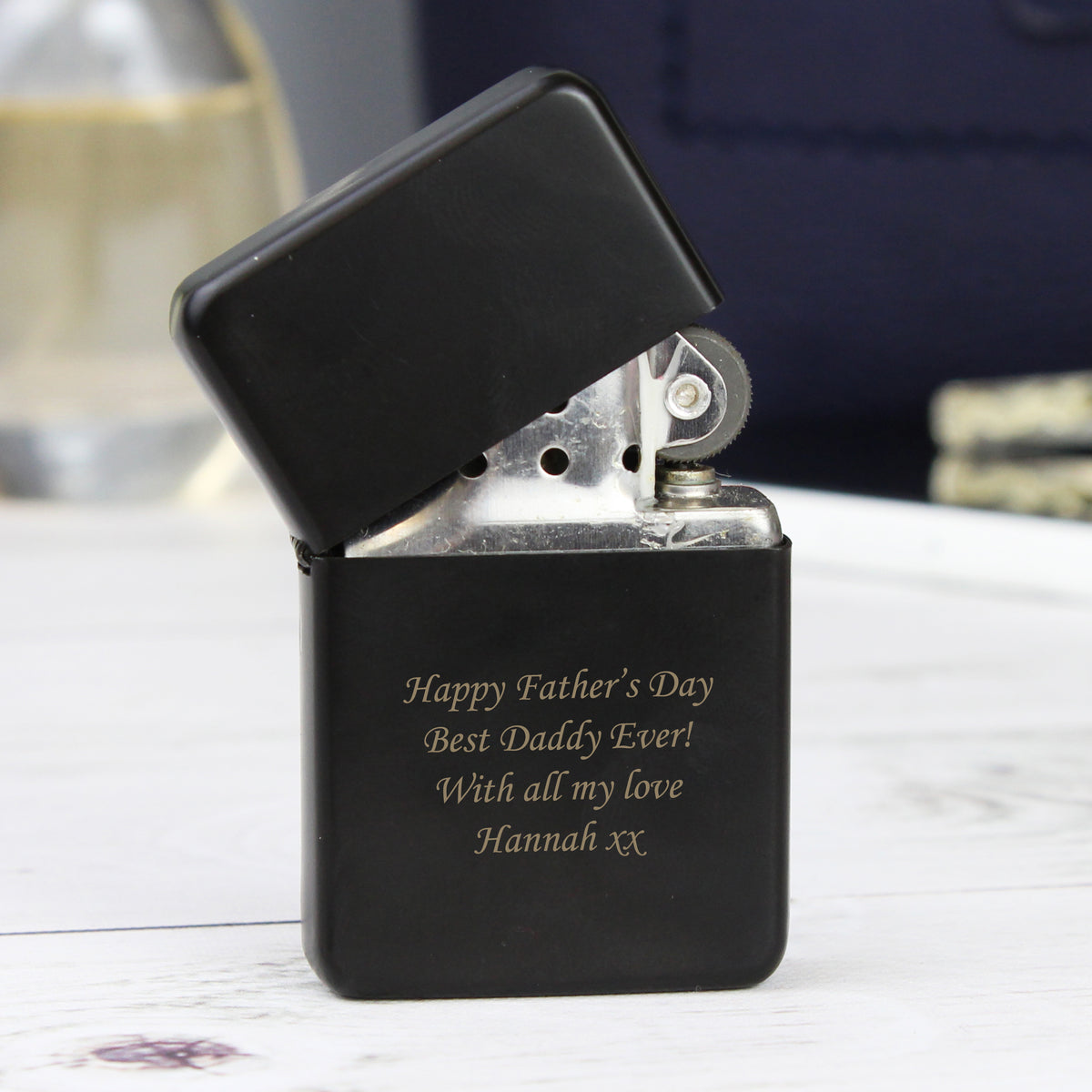 Personalised Engraved Black Lighter for Father's Day
