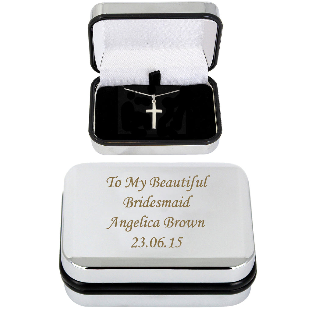 Personalised Box with Cross Necklace | Wedding Gift