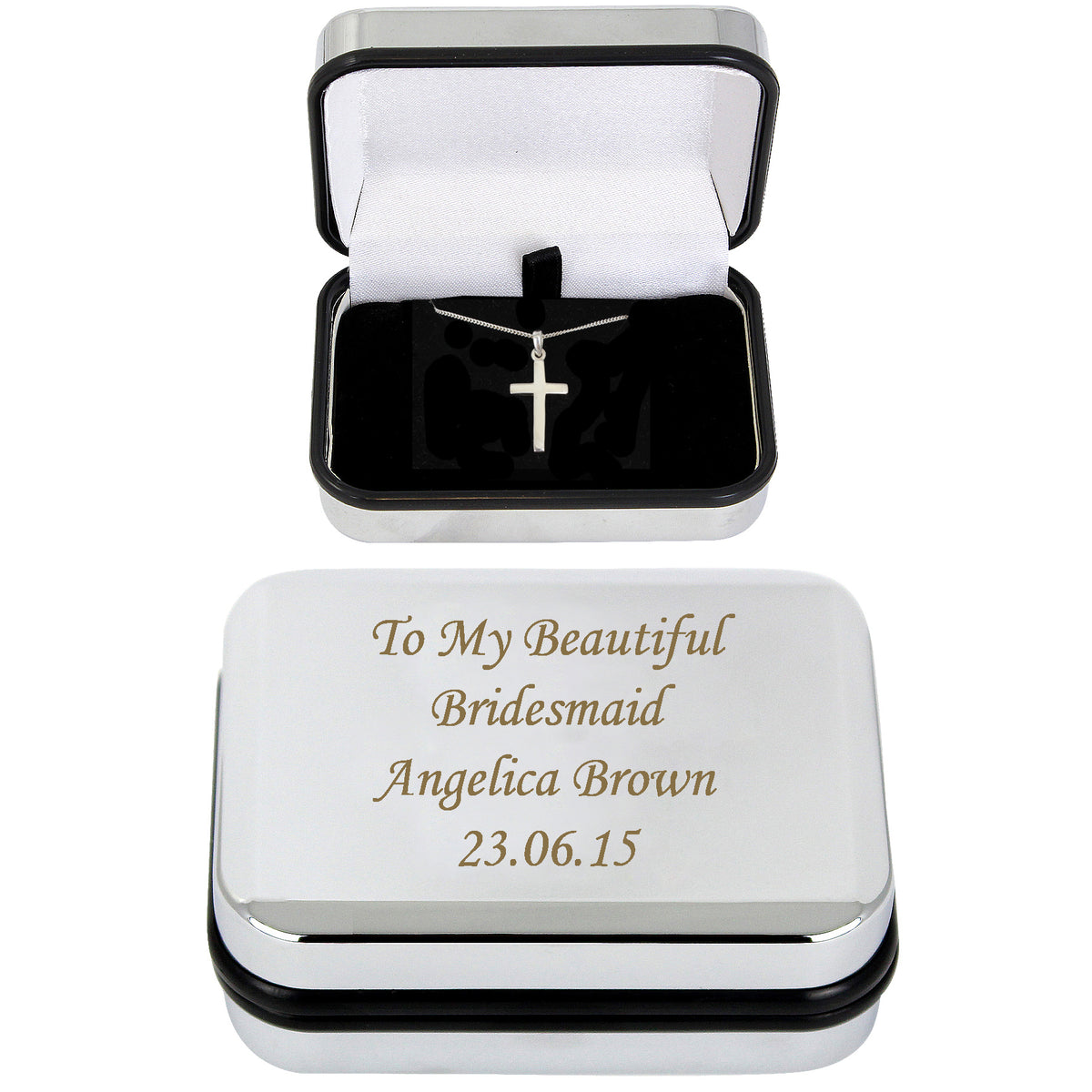 Personalised Box with Cross Necklace | Wedding Gift