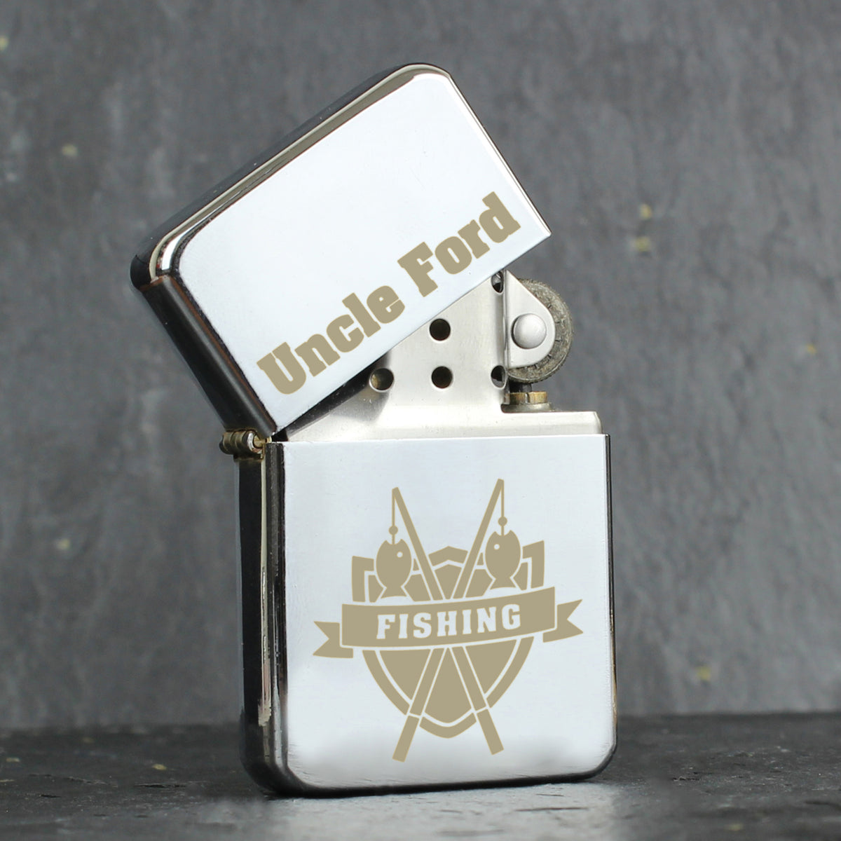 Personalised Fishing Crest Lighter | Keepsakes