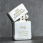 Personalised 'The World's Greatest' Silver Lighter | Gift for Him