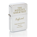Personalised 'The World's Greatest' Silver Lighter | Gift for Him