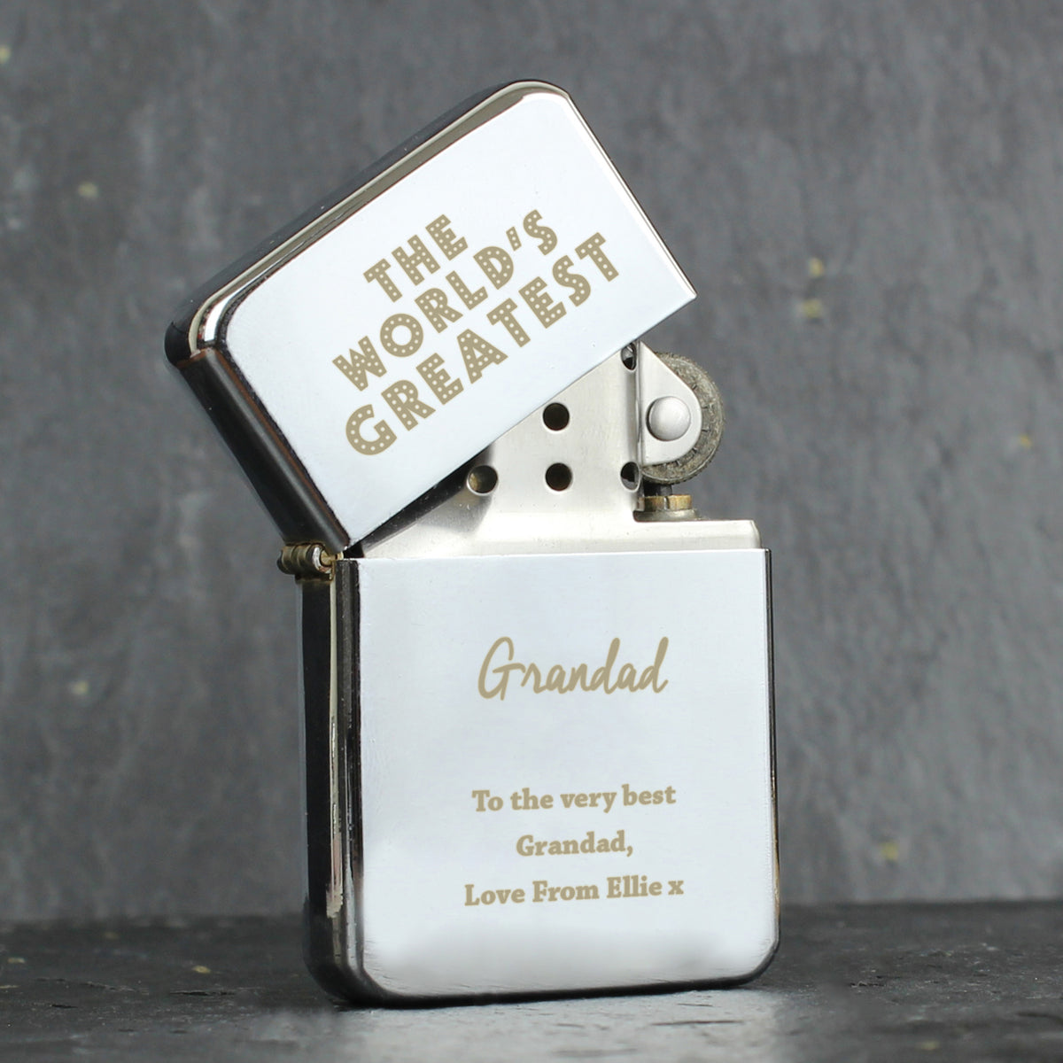 Personalised 'The World's Greatest' Silver Lighter | Gift for Him
