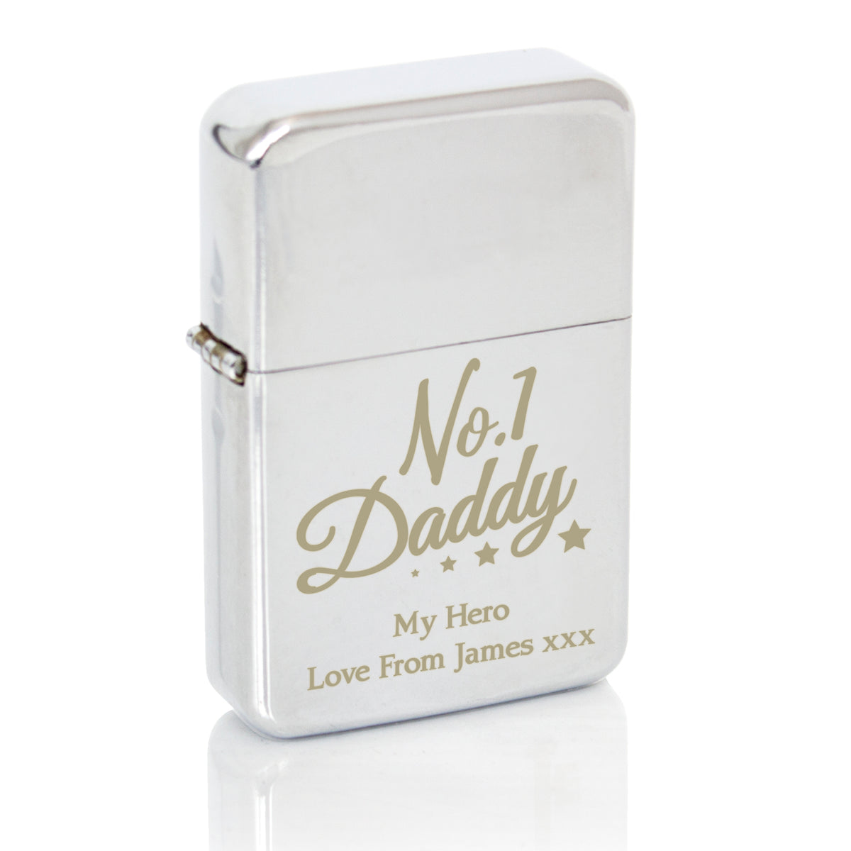 Personalised No.1 Daddy Silver Lighter | Wedding Gift