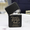 Personalised 'World's Greatest Dad' Black Lighter | Gift for Him