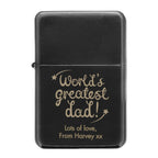 Personalised 'World's Greatest Dad' Black Lighter | Gift for Him