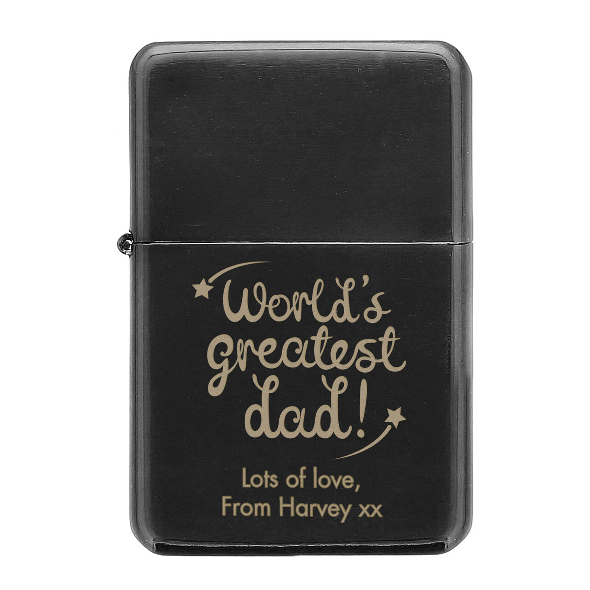Personalised 'World's Greatest Dad' Black Lighter | Gift for Him