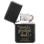 Personalised 'World's Greatest Dad' Black Lighter | Gift for Him