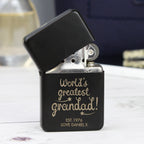 Personalised 'World's Greatest Grandad' Black Lighter | Keepsakes | Father's Day Gift