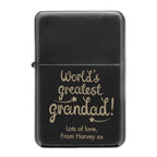 Personalised 'World's Greatest Grandad' Black Lighter | Keepsakes | Father's Day Gift