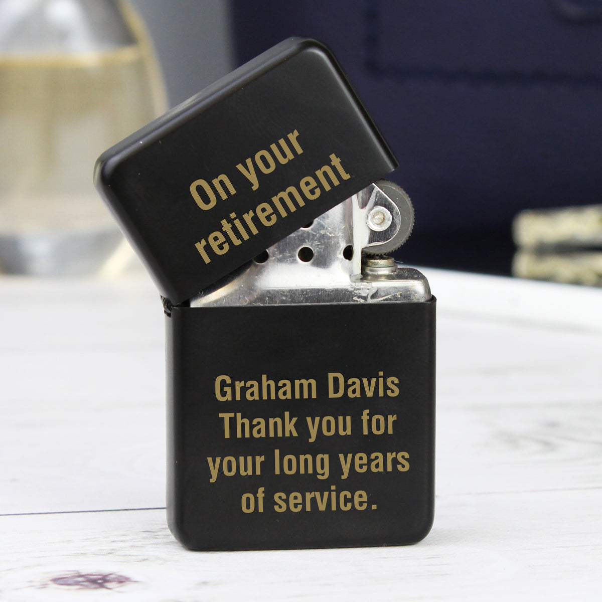 Personalised Black Lighter | Gift for Him