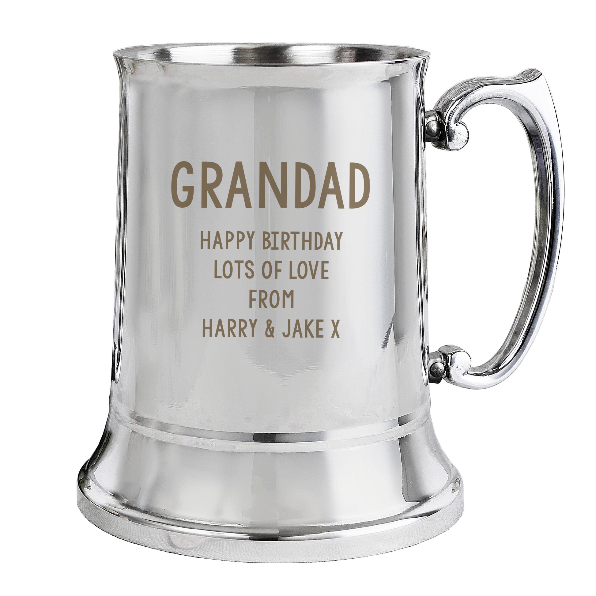 Personalised Free Text Stainless Steel Tankard - Inspired Creative Gifts