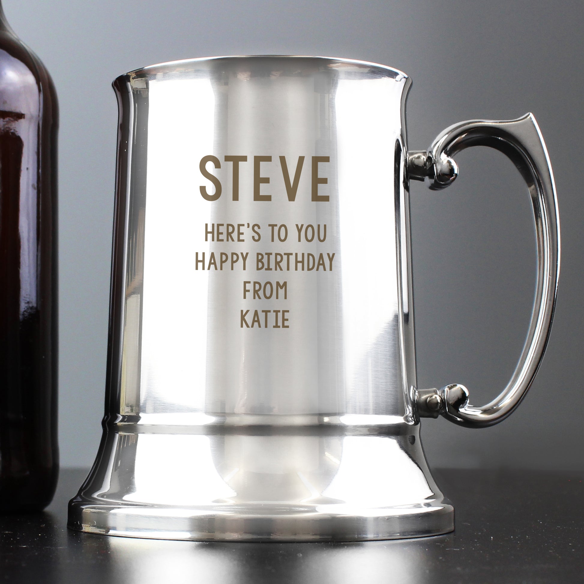 Personalised Free Text Stainless Steel Tankard - Inspired Creative Gifts