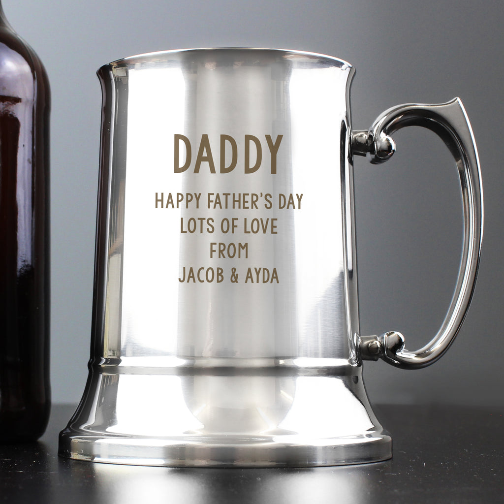Personalised Free Text Stainless Steel Tankard - Inspired Creative Gifts
