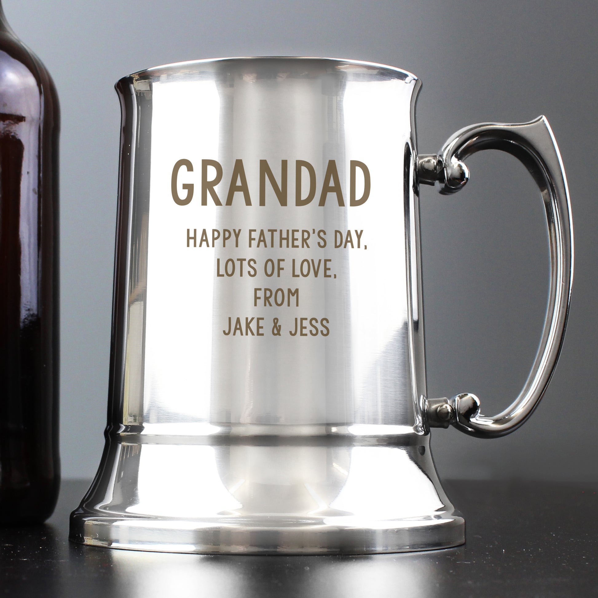 Personalised Free Text Stainless Steel Tankard - Inspired Creative Gifts