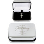 Personalised Christening Trinket Box & Cross Necklace Set | Christening Gift