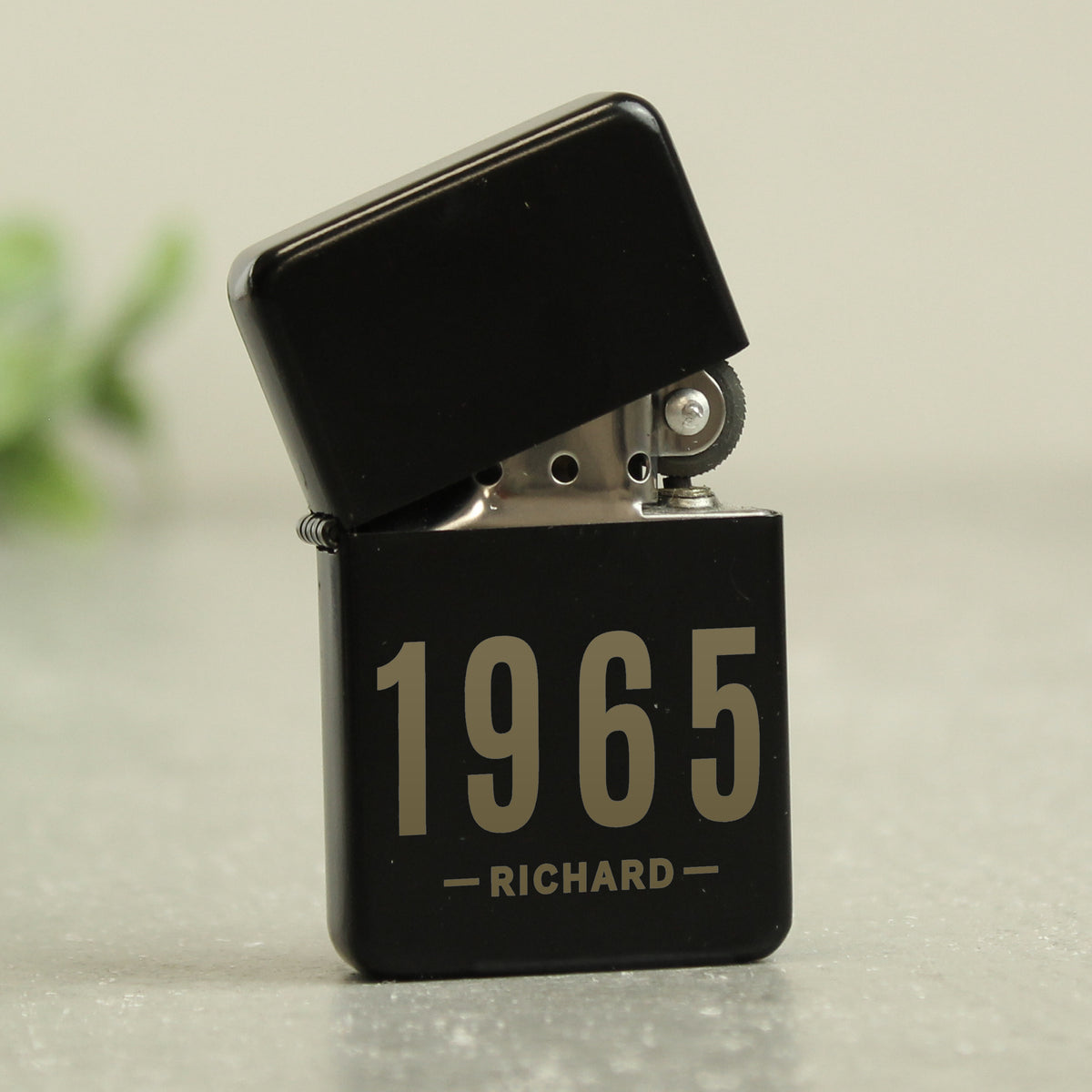 Personalised Date & Name Black Lighter | Keepsakes