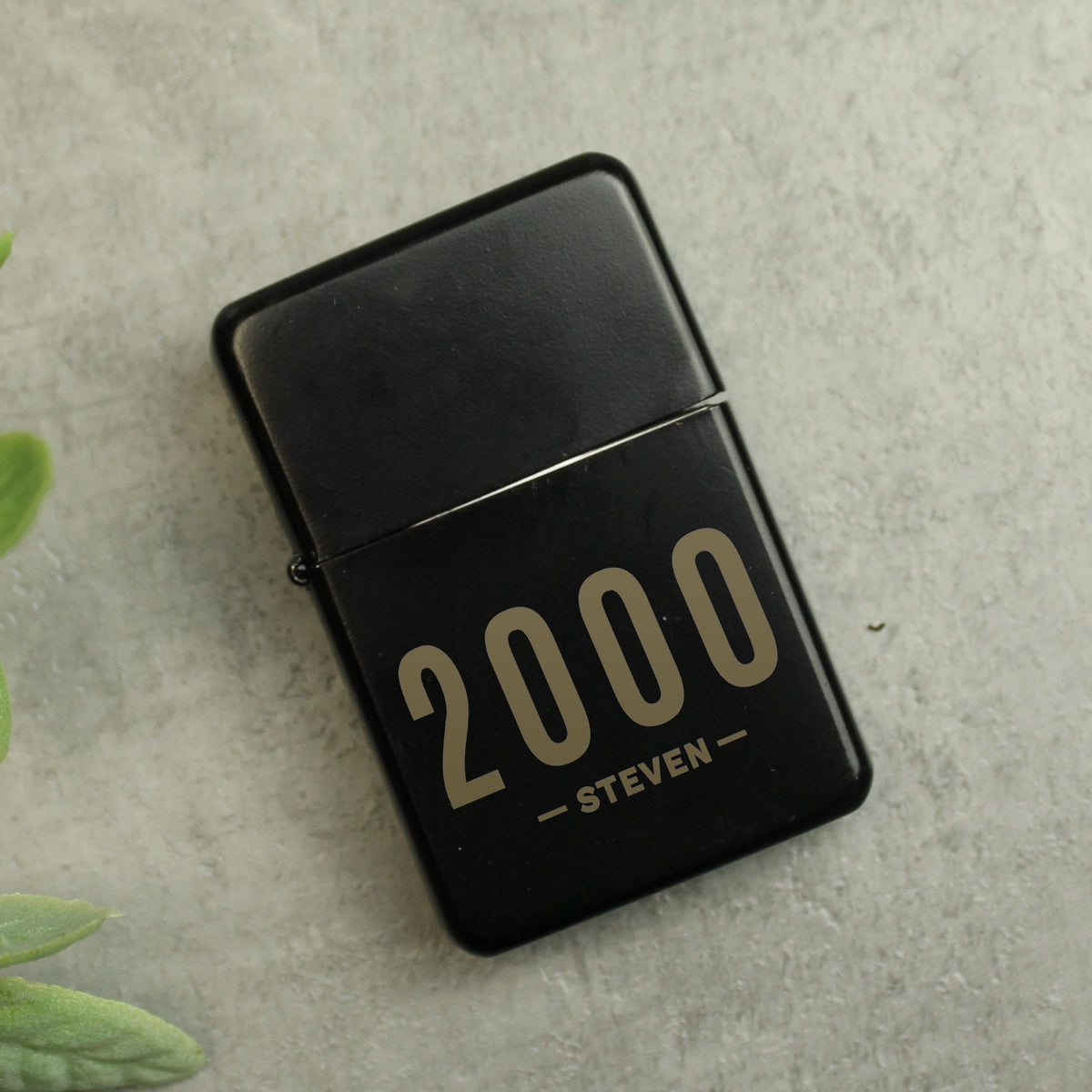 Personalised Date & Name Black Lighter | Keepsakes
