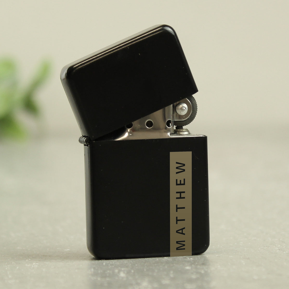 Personalised Name Only Black Lighter | Gift for Him