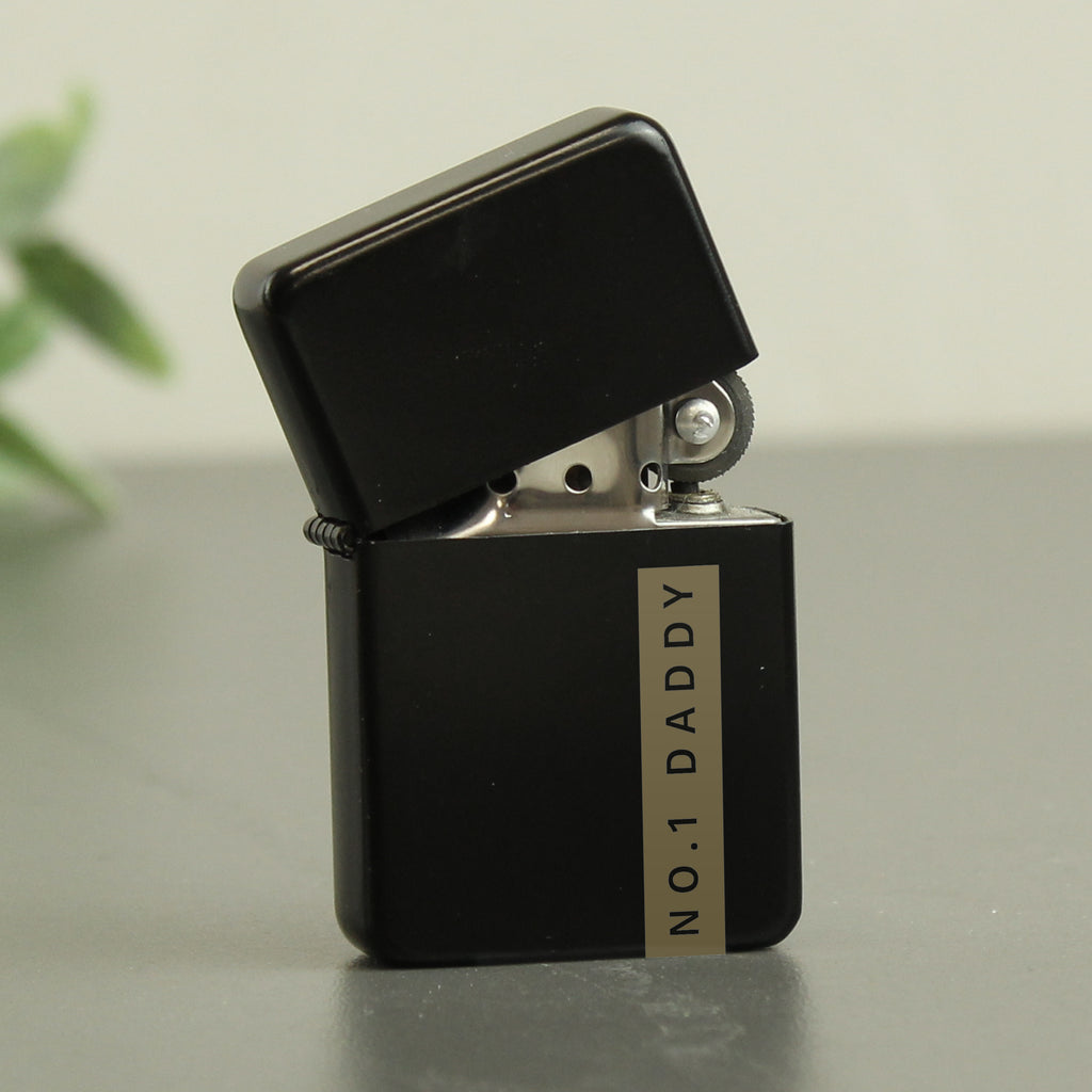Personalised Name Only Black Lighter | Gift for Him