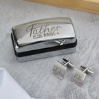 Personalised Father of the Bride Wedding Cufflinks and Box Set for Wedding