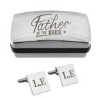 Personalised Father of the Bride Wedding Cufflinks and Box Set for Wedding